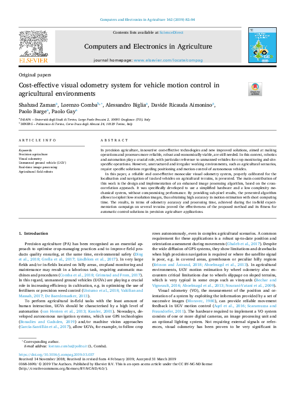 (PDF) Cost-effective visual odometry system for vehicle motion control ...