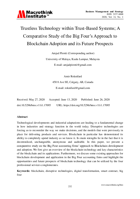 (PDF) Trustless Technology within Trust-Based Systems; A Comparative ...