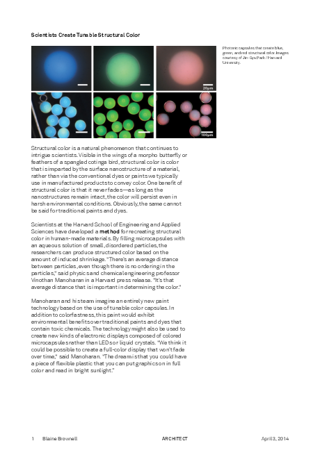 (PDF) Scientists Create Tunable Structural Color