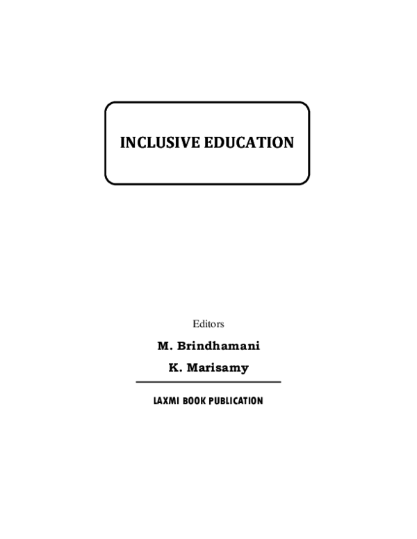 (PDF) Inclusive Education- Special Educational Needs of Learners in ...