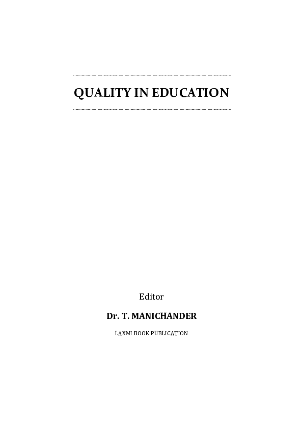 (PDF) Quality in Education- Leadership and Team Building for Quality ...