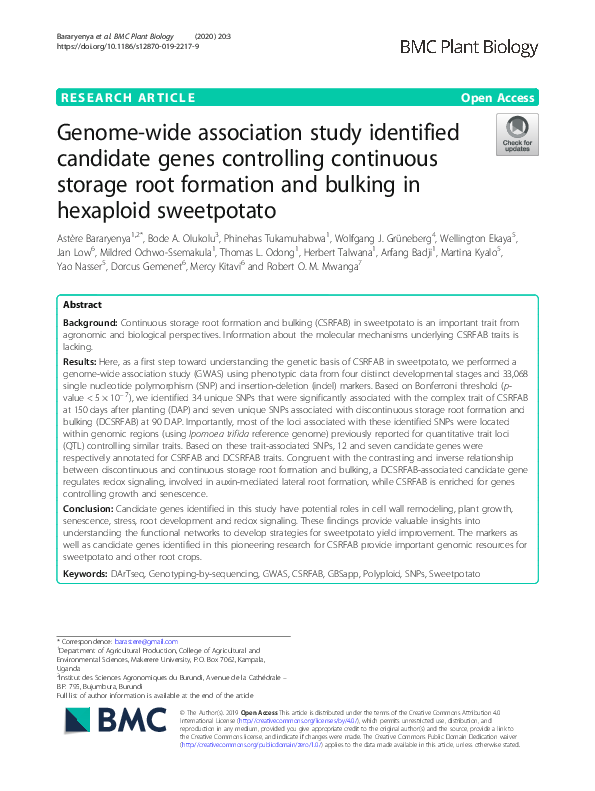 (PDF) Genome-wide association study identified candidate genes ...