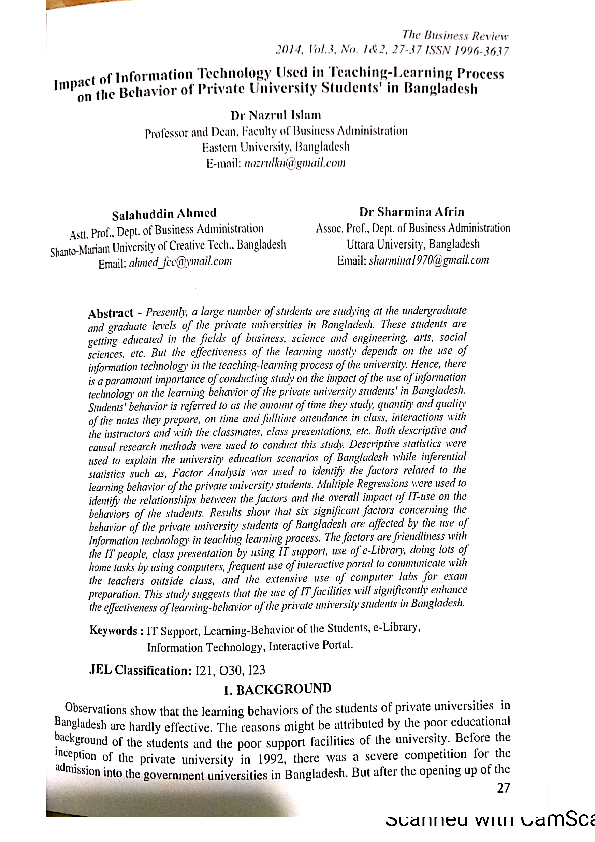 (PDF) Impact of ICT on the Teaching-Learning Process of Students: A ...