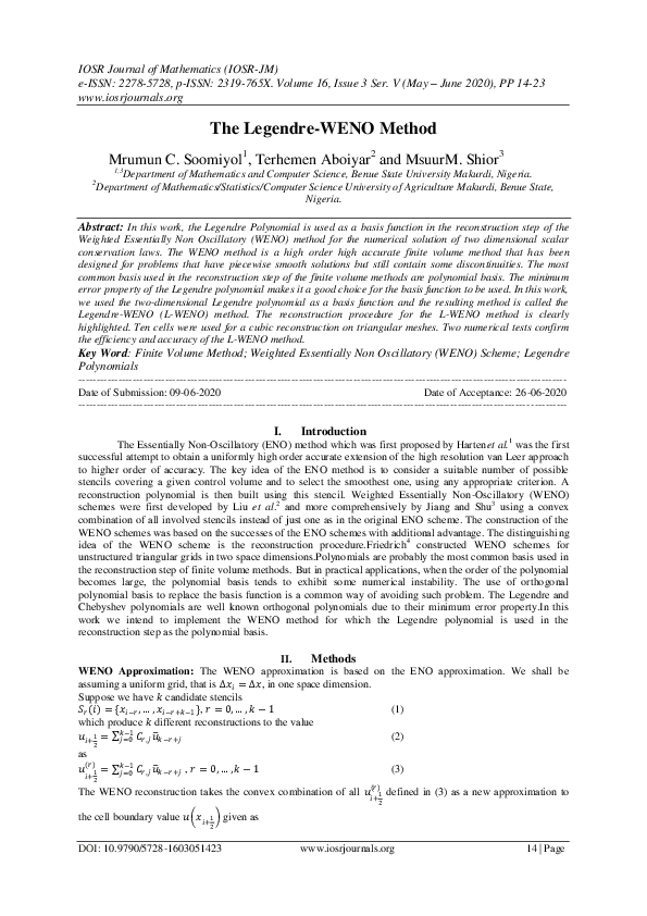 (PDF) The Legendre-WENO Method