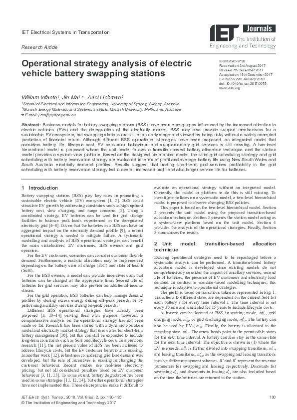 (PDF) Operational strategy analysis of electric vehicle battery ...