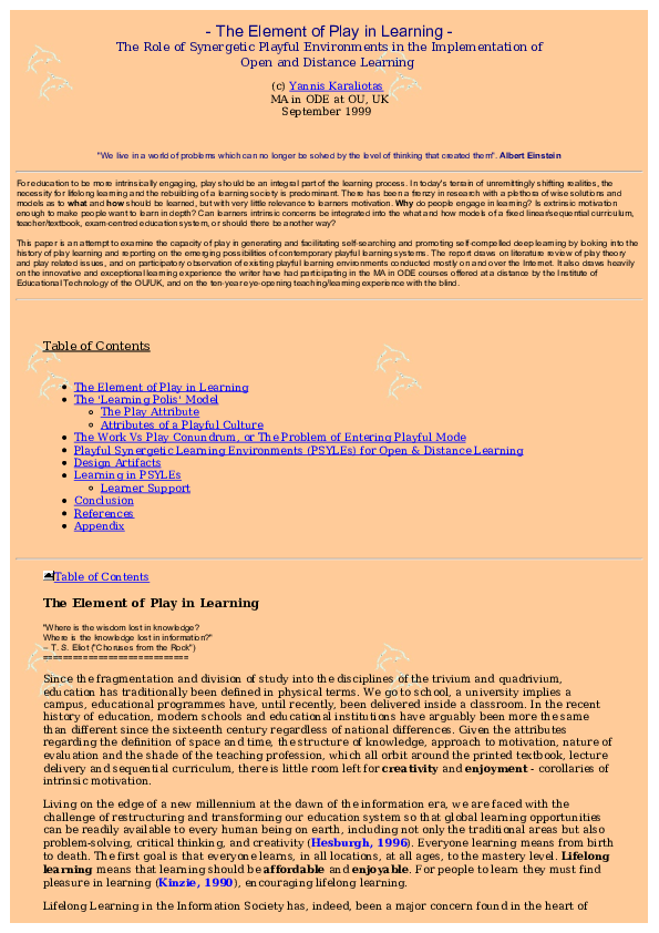 (PDF) The Element of Play in Learning Yannis Karaliotas Academia.edu