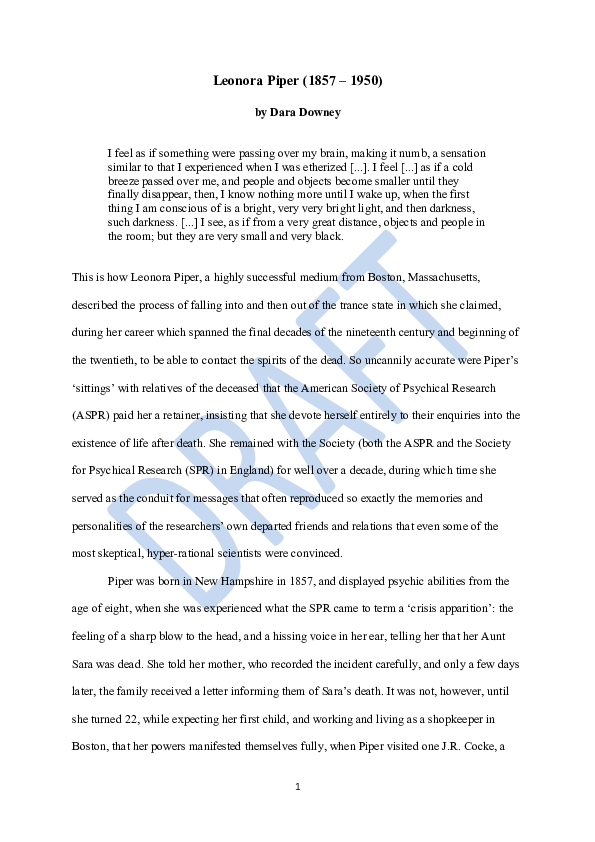 (DOC) ‘Leonora Piper’ Dara Downey Academia.edu