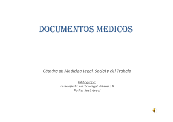 (PDF) DOCUMENTOS MEDICOS Cátedra de Medicina Legal, Social y del