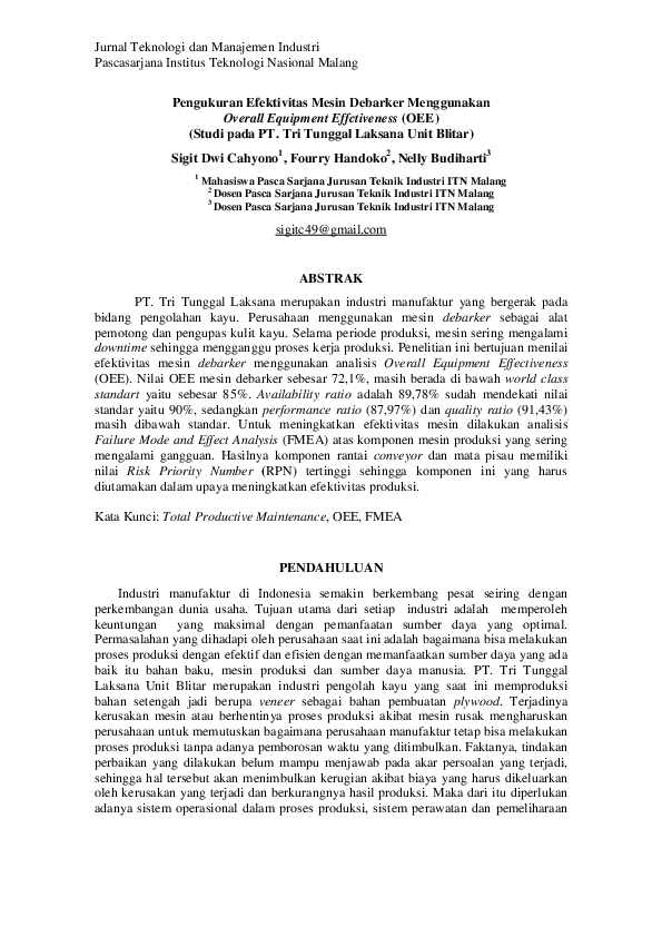 (PDF) Jurnal Teknologi dan Manajemen Industri Pascasarjana Institus ...