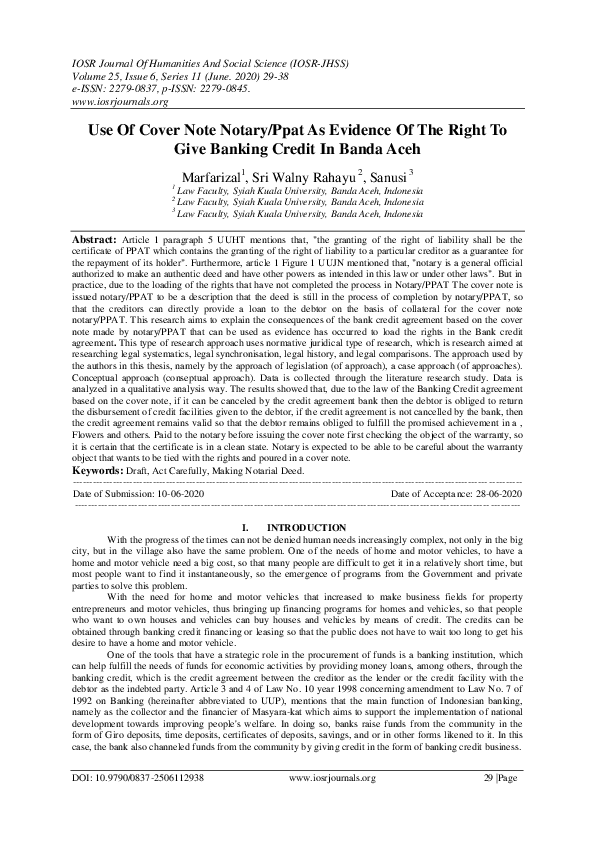 (PDF) Use Of Cover Note Notary/Ppat As Evidence Of The Right To Give