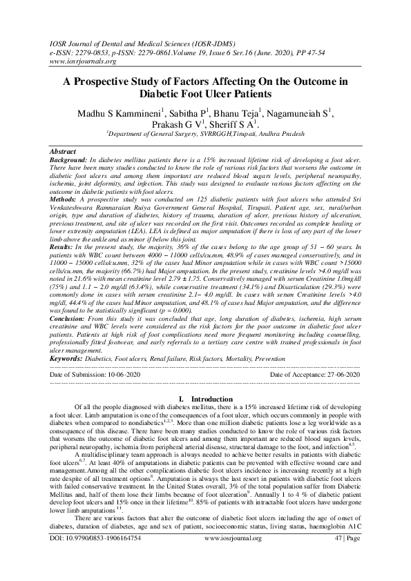 (PDF) A Prospective Study of Factors Affecting On the Outcome in ...