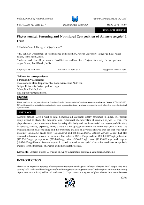 (PDF) Phytochemical Screening and Nutritional Composition of Solanum ...