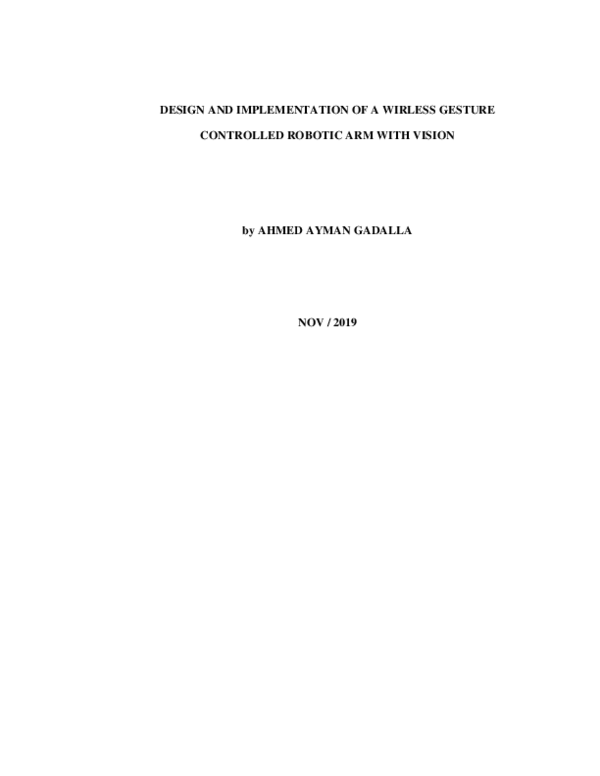 (PDF) DESIGN AND IMPLEMENTATION OF A WIRLESS GESTURE CONTROLLED ROBOTIC ...