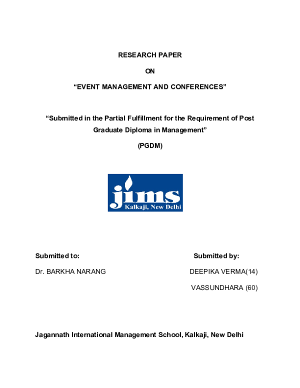 (DOC) Event management and conference