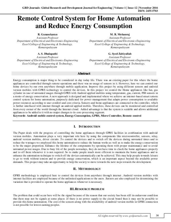 (PDF) Remote Control System for Home Automation and Reduce Energy ...
