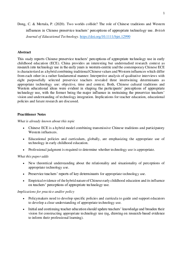 (PDF) Two worlds collide? The role of Chinese traditions and Western ...