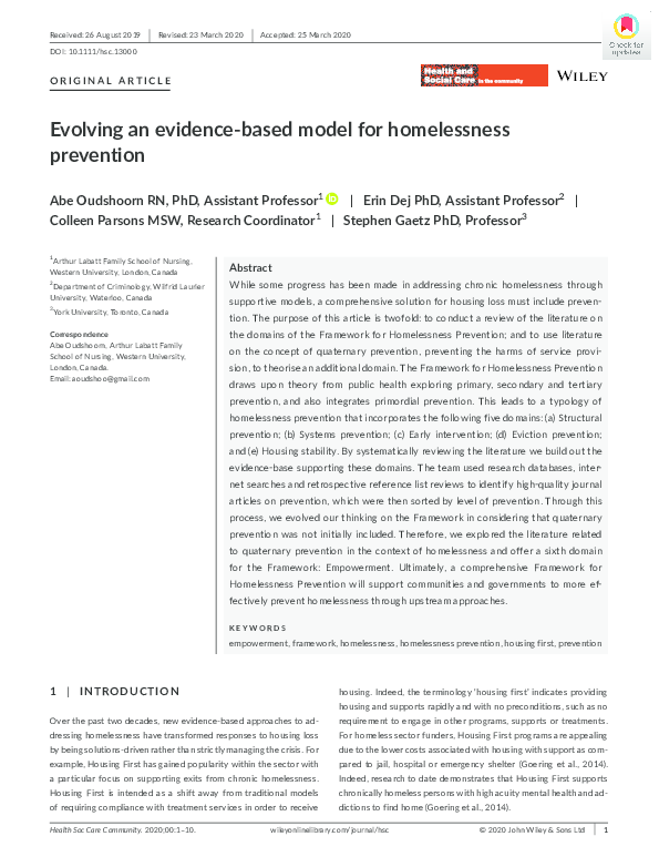 Homelessness prevention essay image