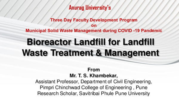 (PDF) Bioreactor Landfill for Landfill Waste Treatment & Management ...