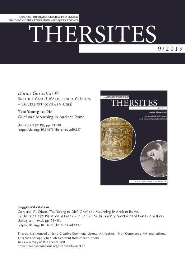 Pdf Too Young To Die Grief And Mourning In Ancient Rome Diana Gorostidi Pi Academia Edu