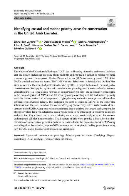 (PDF) Identifying coastal and marine priority areas for conservation in ...
