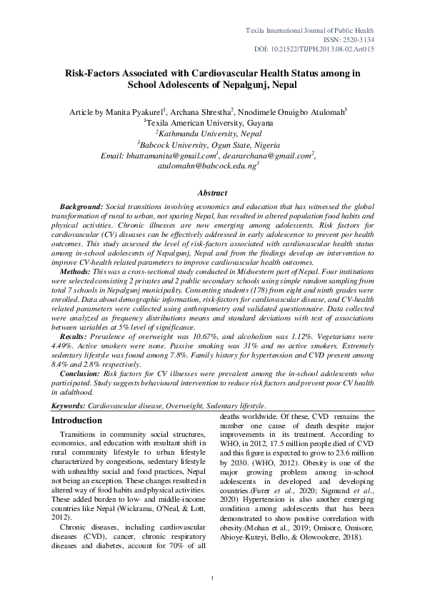 (PDF) Effect of Health Educational Intervention on Knowledge and ...