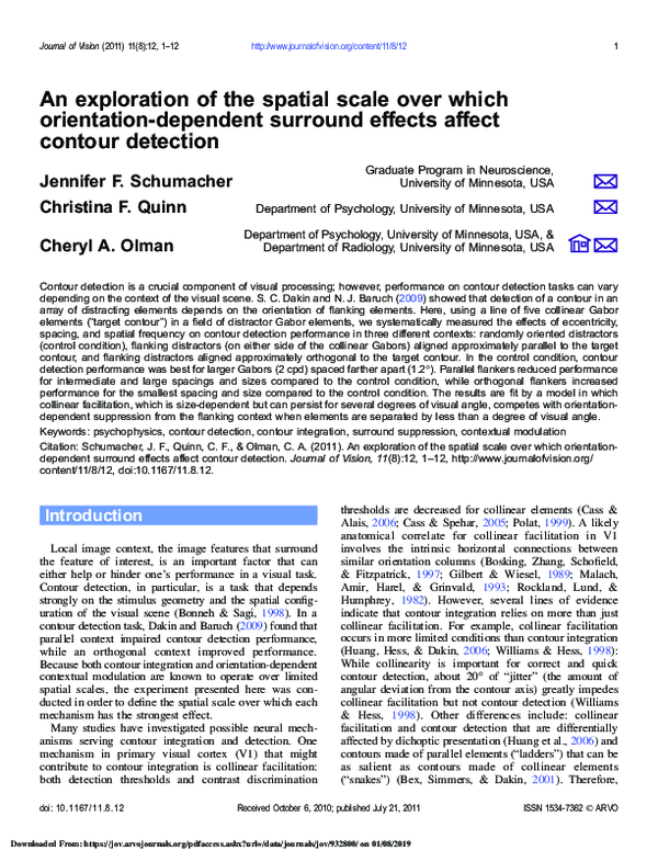 (PDF) An exploration of the spatial scale over which orientation ...