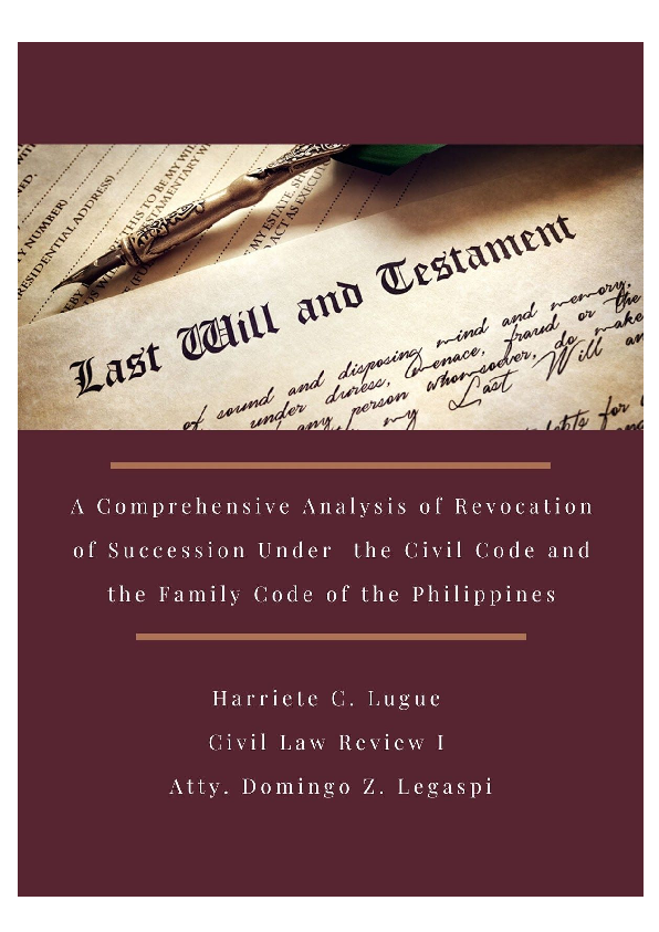 (PDF) A Comprehensive Analysis of Revocation of Succession under the ...