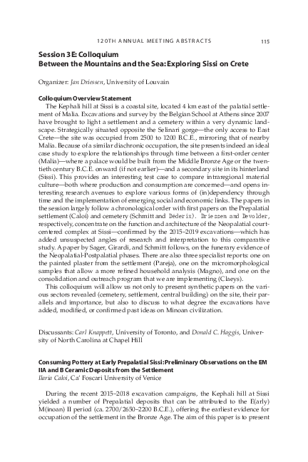 (PDF) Building 18 at Sissi: A Neopalatial House Tomb?