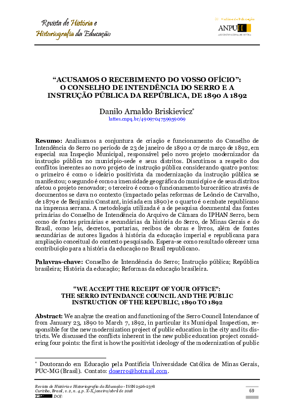 (PDF) “Acusamos o recebimento do vosso ofício”: o Conselho de ...