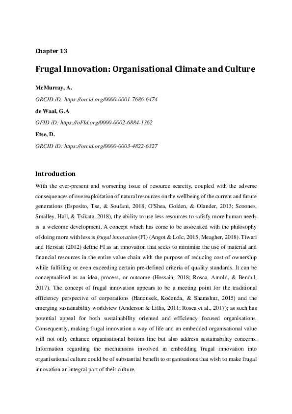 Frugal Innovation: A Review And Research Agenda – SGEIZ