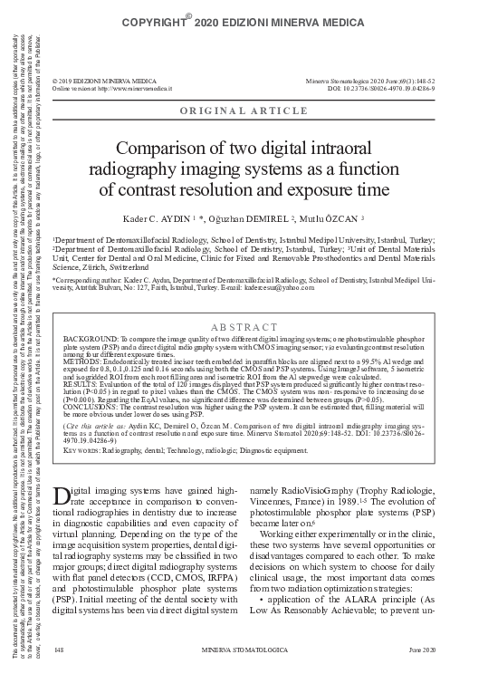 (PDF) Development and evaluation of digital subtraction radiography