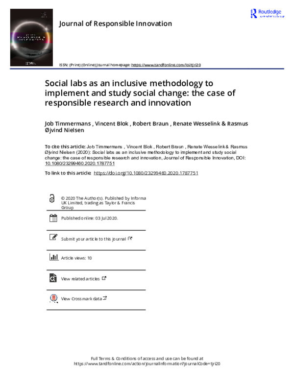 (PDF) Social labs as an inclusive methodology to implement and study ...