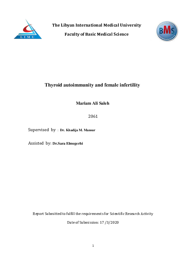 (PDF) Thyroid autoimmunity and female infertility