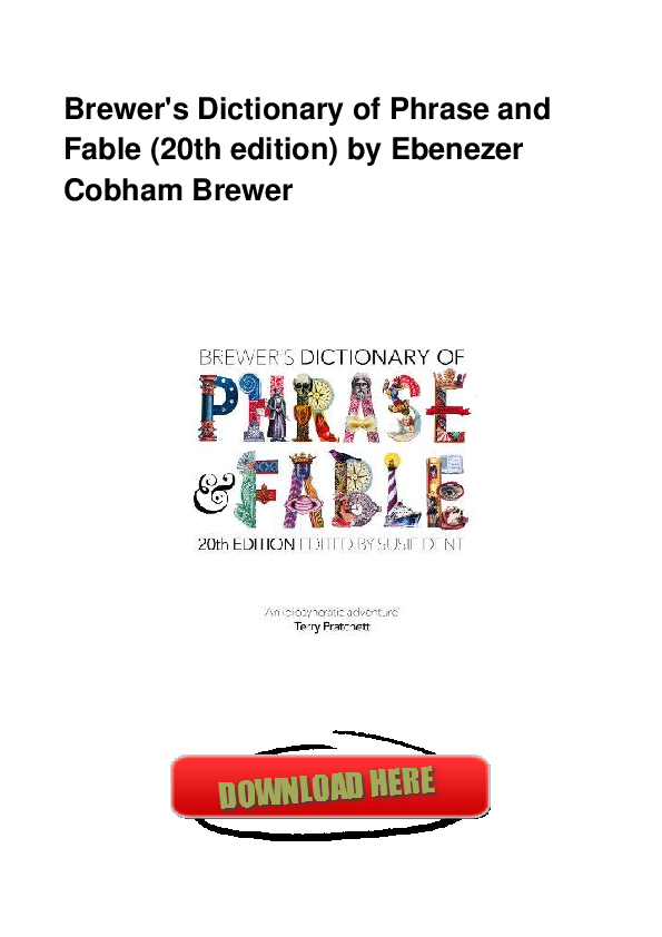 (PDF) Brewer's Dictionary of Phrase and Fable (20th edition) by