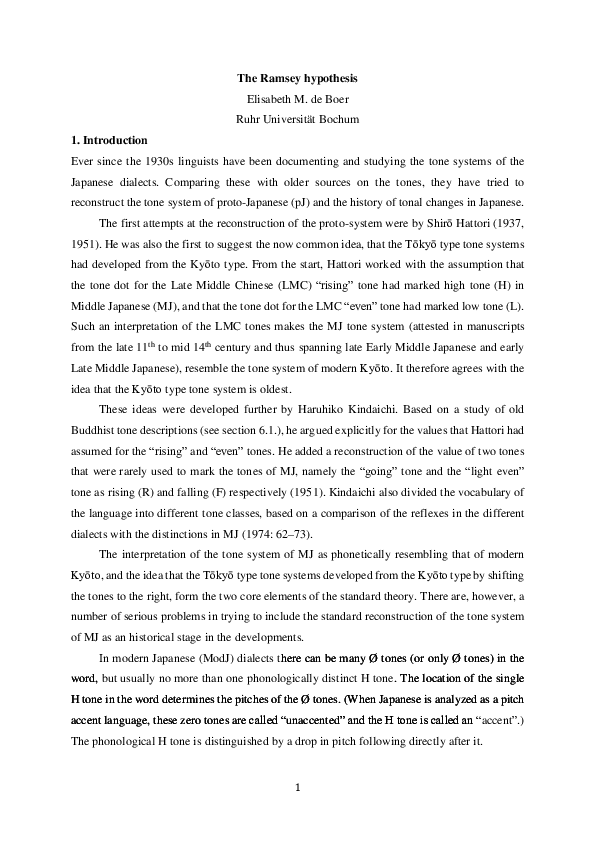 (PDF) The Ramsey hypothesis