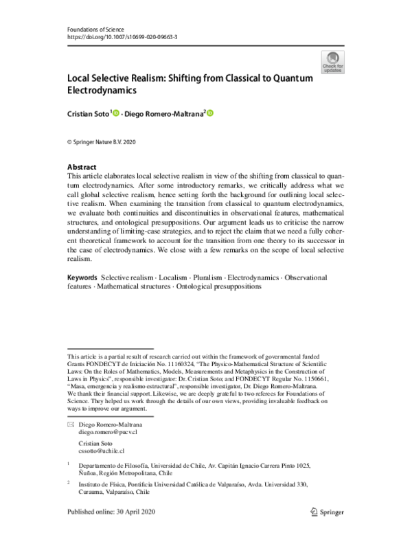 (PDF) Local Selective Realism: Shifting from Classical to Quantum ...