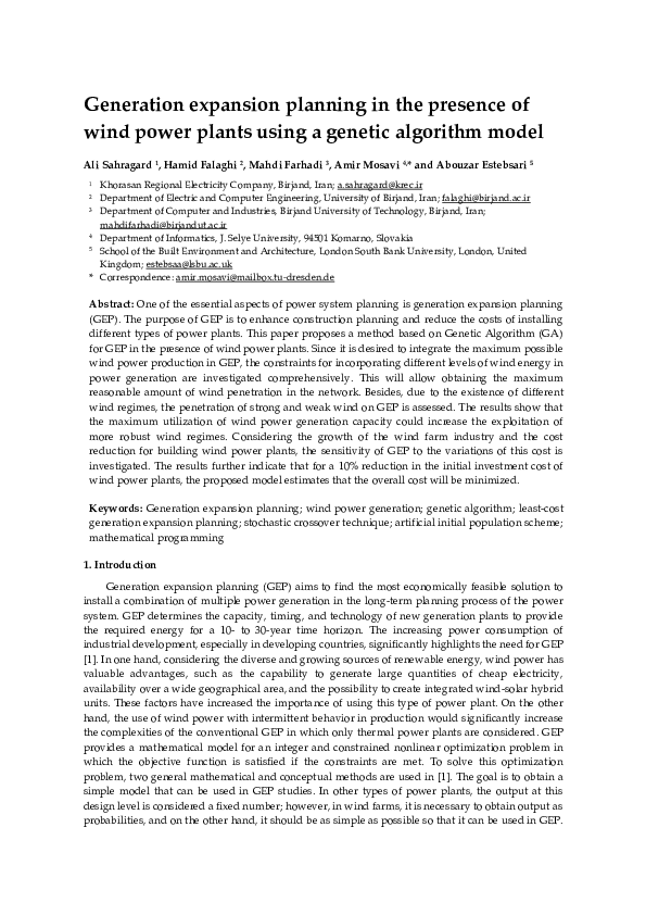 (PDF) Generation expansion planning in the presence of wind power ...