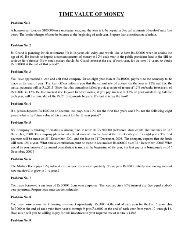 (DOC) TIME VALUE OF MONEY