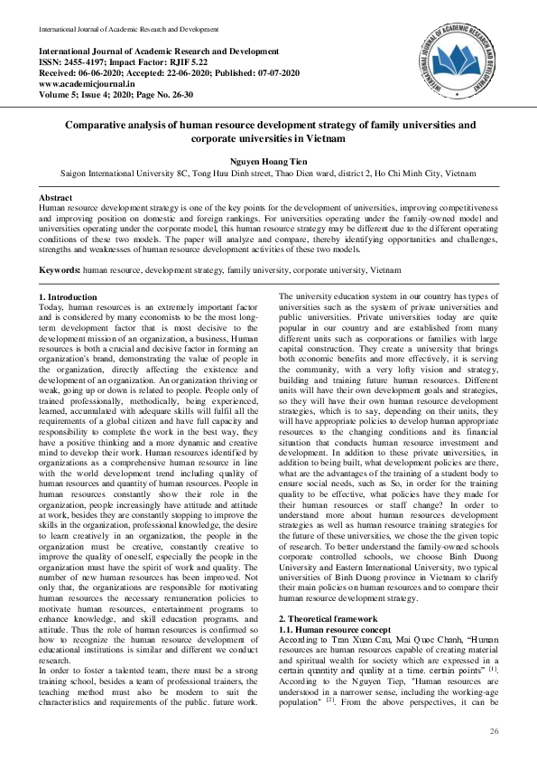 (PDF) Comparative analysis of human resource development strategy of ...