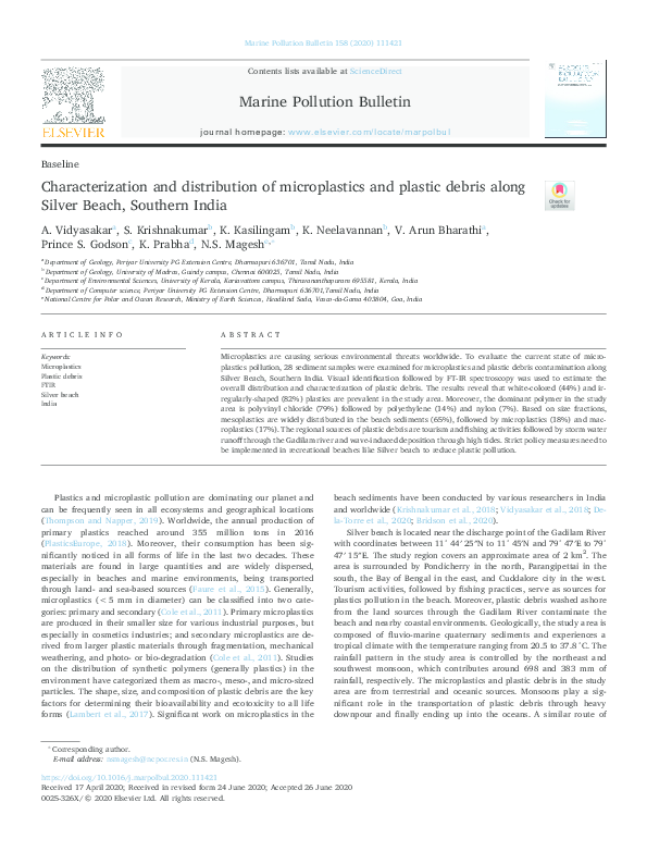 (PDF) Characterization and distribution of microplastics and plastic ...