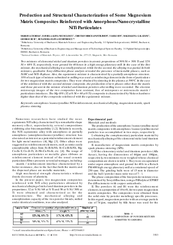 (PDF) Production and Structural Characterization of Some Magnesium ...