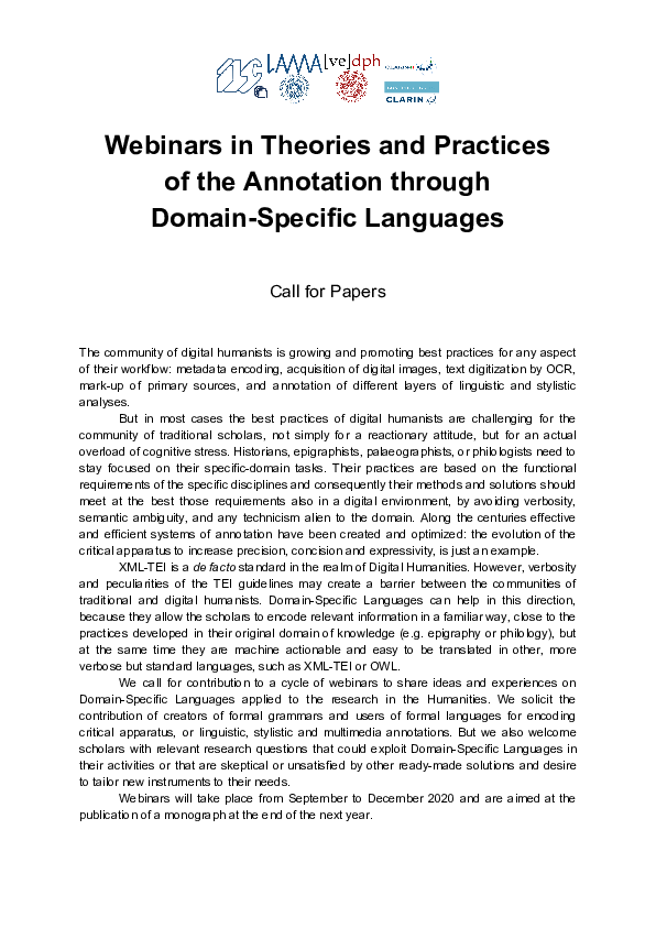 (PDF) Webinars in Theories and Practices of the Annotation through ...