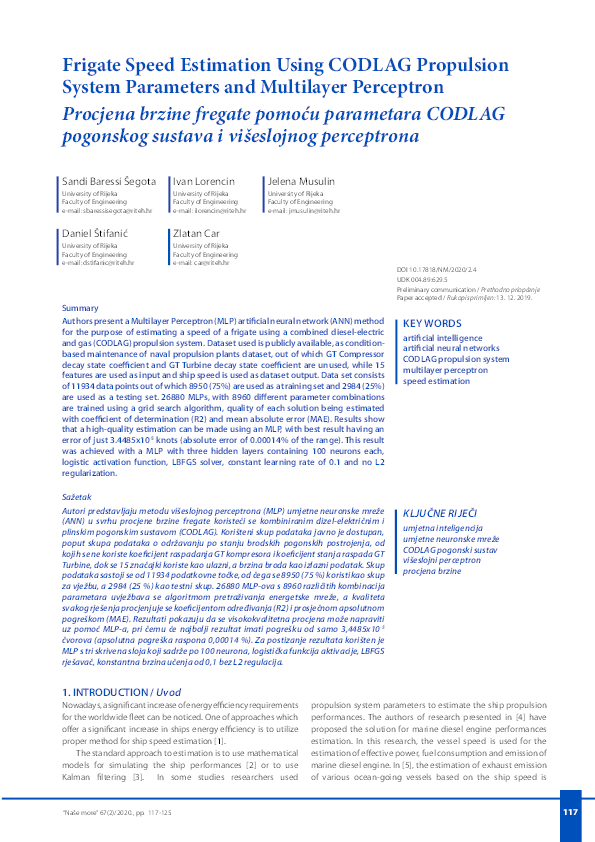 (PDF) Frigate Speed Estimation Using CODLAG Propulsion System ...