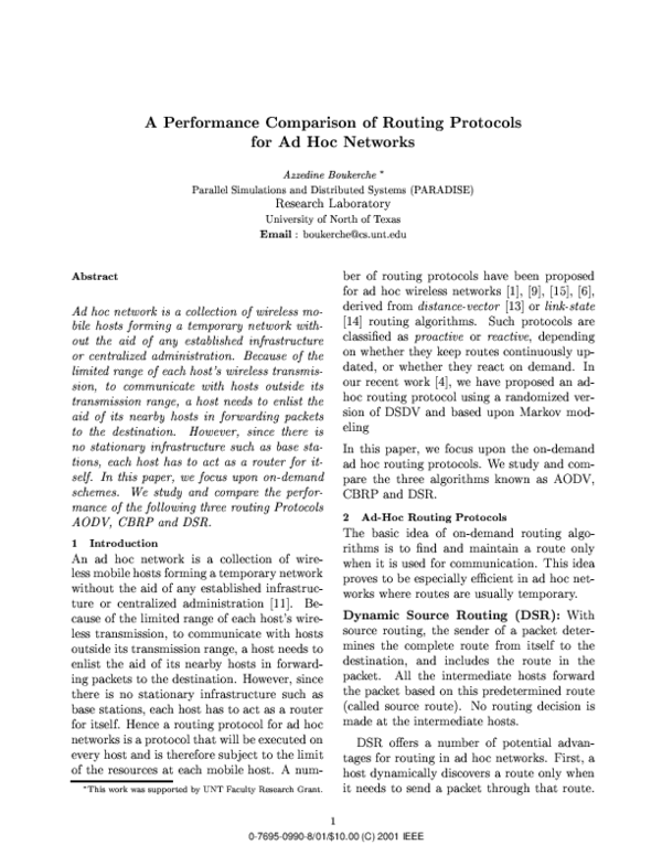 (PDF) Performance Comparison of Routing Protocols For Mobile Ad Hoc ...