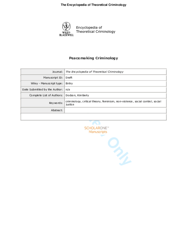 Peacemaking theory definition picture