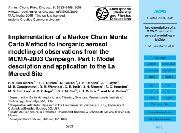 (PDF) Implementation of a Markov Chain Monte Carlo method to inorganic ...