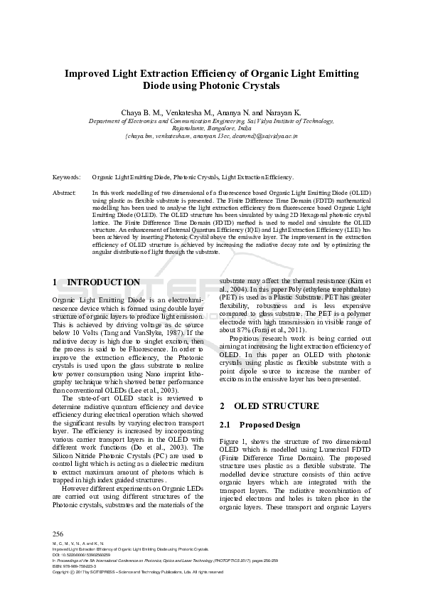 (PDF) Improved Light Extraction Efficiency of Organic Light Emitting ...
