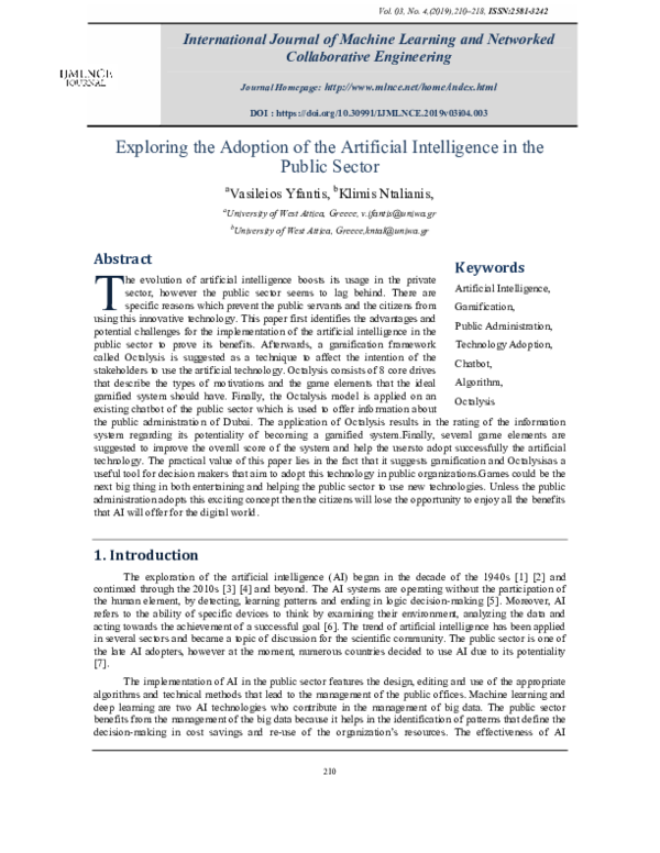 (PDF) Exploring the Adoption of the Artificial Intelligence in the ...