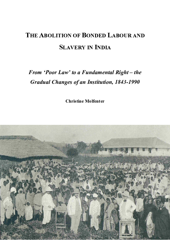 (PDF) The Abolition of Bonded Labour and Slavery in India. From 'Poor ...