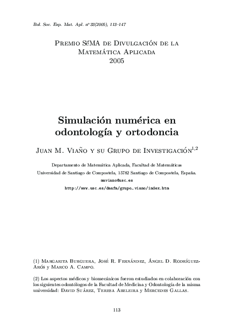 (PDF) Simulación numérica en odontología y ortodoncia